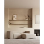Kave Home Blok 2-Seat Modular Sofa with Right Chaise, Beige