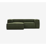 Kave Home Blok 2-Seat Modular Sofa with Left Chaise, Corduroy, Green