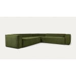 Kave Home BLOK 6-Seat Corner Sofa, Corduroy, Green