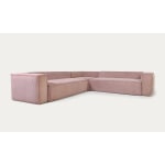 Kave Home BLOK 6-Seat Corner Sofa, Corduroy, Pink