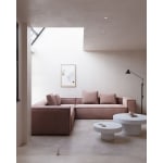 Kave Home Blok 5-Seat Corner Sofa, Corduroy, Pink