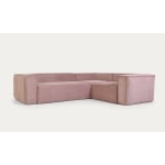 Kave Home Blok 3-Seat Corner Sofa, Corduroy, Pink