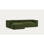 Kave Home BLOK 3-Seat Modular Sofa with Left Chaise, Corduroy, Green