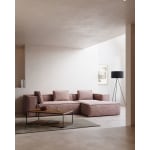 Kave Home Blok 3-Seat Modular Sofa with Right Chaise, Corduroy, Pink