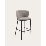 Kave Home Ciselia Shearling Bar Stool, Grey, 77cm