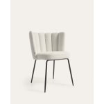 Kave Home ANIELA Boucle Dining Chair, White