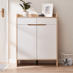 Linspire Miro Shoe Cabinet, Large, Natural & White