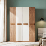 Linspire Evelyn Wardrobe, Walnut & White