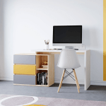 Linspire Slate Study Desk , Grey & White & Yellow