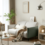 Linspire Gemini 2-Seater Leathaire Sofa, Grey & Moss Green