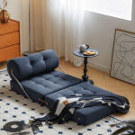 Linspire Sora Corduroy Lounge Sofa Bed, Blue