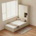 Linspire Lattice Small Double Bed Frame with Drawers and Storage Headboard, 120x243x202cm