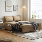 Linspire Lumen 2-Seater Leathaire Sofa Bed, Brown