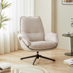 Linspire Myst Leather Armchair, Light Grey