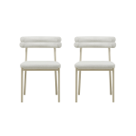 Linspire Tesseract Boucle Dining Chairs, Set of 2, Creamy White