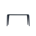 Linspire Warp Glass Top Dining Table, Black & White Marble, 160x85x75cm