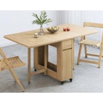 Loft Nordic Gateleg Solid Wood Table, 140x80CM, White stained oak veneer