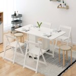 Loft Nordic Gateleg Table with 4 chairs, 140x80CM, White