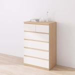 Loft Ensio Chest of 6 drawers, 80x48x123CM, White stained oak veneer