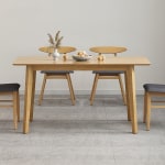 Loft Hansan Extendable Dining Table with 4 chairs, Oak, 120/150x80x75cm