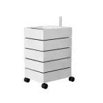 Merike Rosa Rotatable Trolley on Wheels, 45x35CM, White