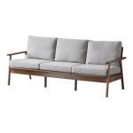 Solidwood Seattle 3-Seater Sofa,201x80CM, Grey/Dark Wood