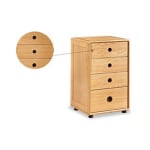 Solidwood Gleam Kid Combination Storage Chest of 4 drawers, 46x40x75cm, Oak