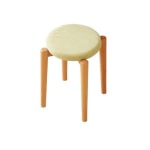 Solidwood Milan Stool with Cushion, 41.5X45cm, Beech & Green