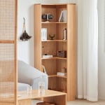 Solidwood Pittsburgh Corner Bookcase, 55x55x180cm, Oak