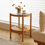 Solidwood Calamo Rattan Side Table, 52x52x60cm