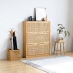 Solidwood Calamo Rattan Shoe Cabinet 68cm