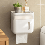 ZenLife Multi-Functional Bathroom Wall Mounted Tissue Box, 18.7x12x18.8cm