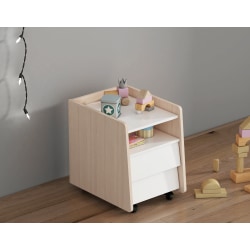 Alpaka Kaia Kids Bedside Table, White & Oak Effect...