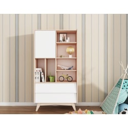 Alpaka Kaia Kids Bookcase with Storage, White & Oa...