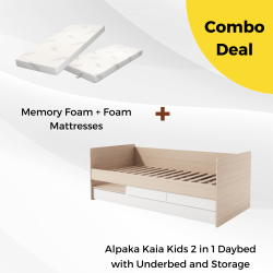 Alpaka Kaia Kids 2 in 1 Daybed and Memory Foam & F...