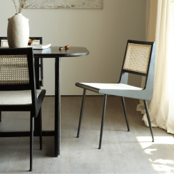 BohoBoho Monte Iron Wood Dining Chair, Black, Set ...