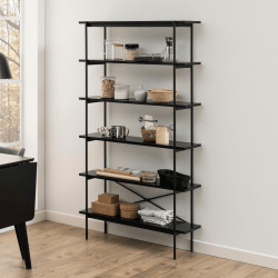 Hjem Design August Shelving Unit, Black, 94x27x172...