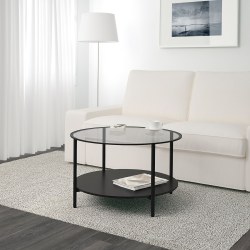 IKEA VITTSJO Coffee table 75cm Black-brown, Glass