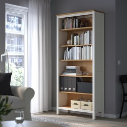 IKEA HEMNES Bookcase 90x198cm White Stain, Light b...