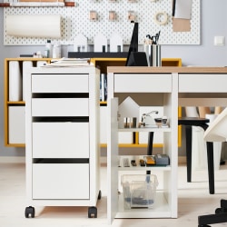 IKEA MICKE Drawer Unit on Castors 35x75cm White