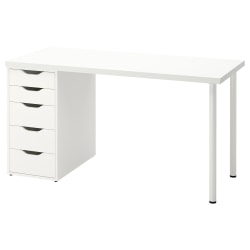 IKEA LAGKAPTEN / ALEX Desk ADILS Leg white 140x60 ...