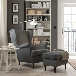 IKEA STRANDMON Wing Chair Nordvalla Dark Grey