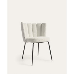 Kave Home Aniela Boucle Dining Chair, White