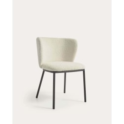 Kave Home Ciselia Boucle Dining Chair, White