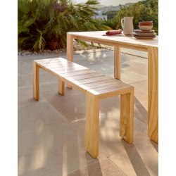 Kave Home Victoire Solid Teak Wood Bench, 175cm