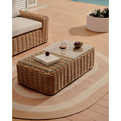 Kave Home Portlligat Faux Rattan Coffee Table