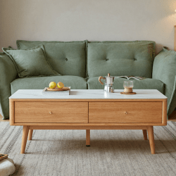 Linspire Ventus Solid Wood Coffee Table with Sinte...