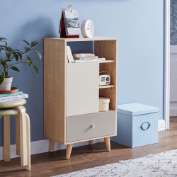 Linspire Juniper Storage Cabinet, Grey, White & Na...