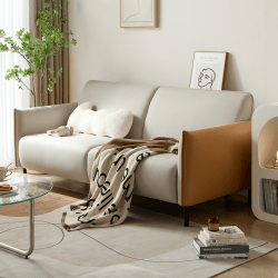 Linspire Gemini 3-Seater Leathaire Sofa, Oat &...