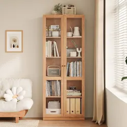 Linspire Prism 2 Plastic Door Bookcase, Natural